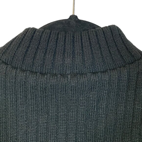 Paraphrase Vintage Cardigan, Sz L (measures smaller), Black Suede Wool Blend NEW - Picture 8 of 11